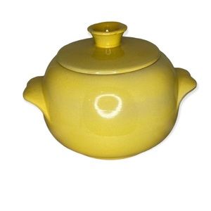 Rare Vtg Frankoma 4W Yellow Bean Pot/Casserole Dish